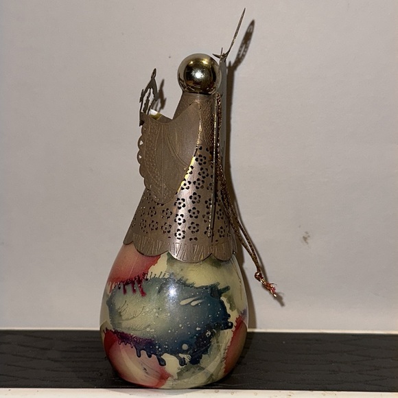Russ Berrie Angel of Love Glass Votive with  Butterfly Wings Holding a Lantern - Picture 2 of 7